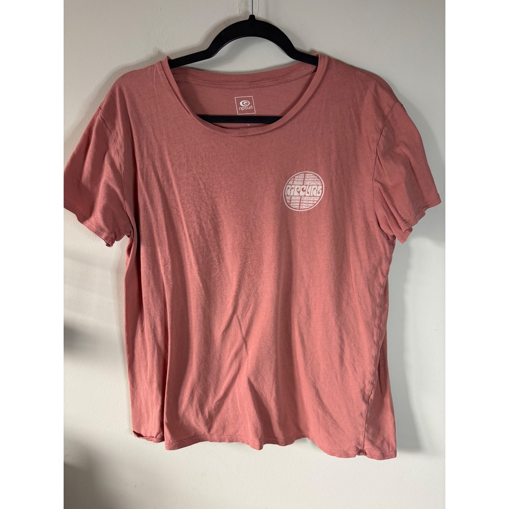 Rip Curl Womens Graphic T-Shirt Rose Pink Aloha Experience Surf Tee Large